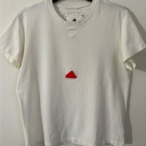 Adidas White T-Shirt with Red Logo